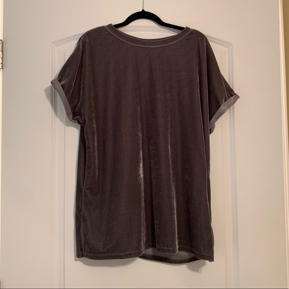 Wishlist Velvet Dark Gray Blouse